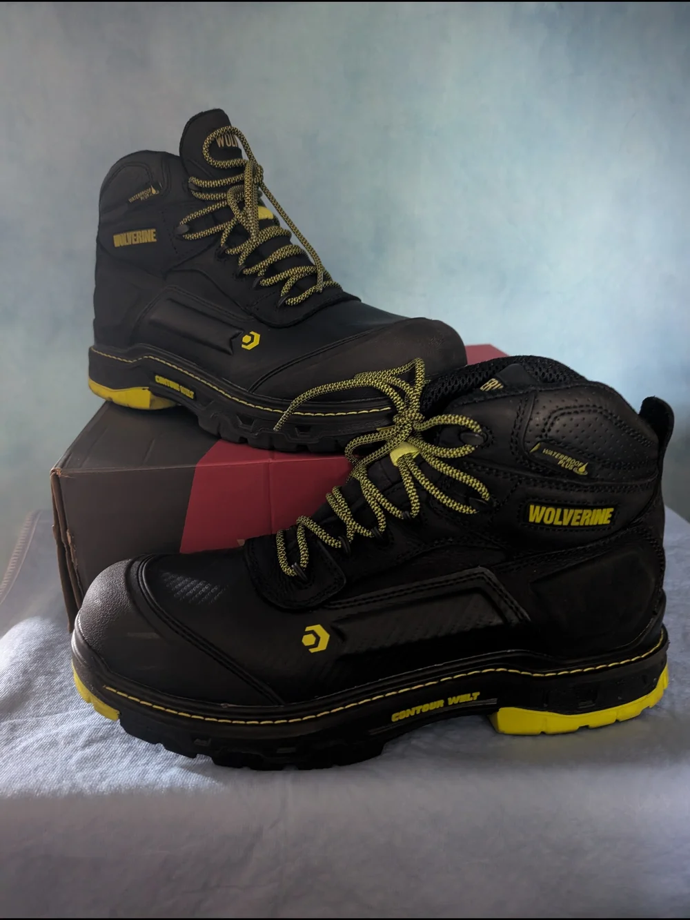 Wolverine Men’s Black & Yellow Work Boots